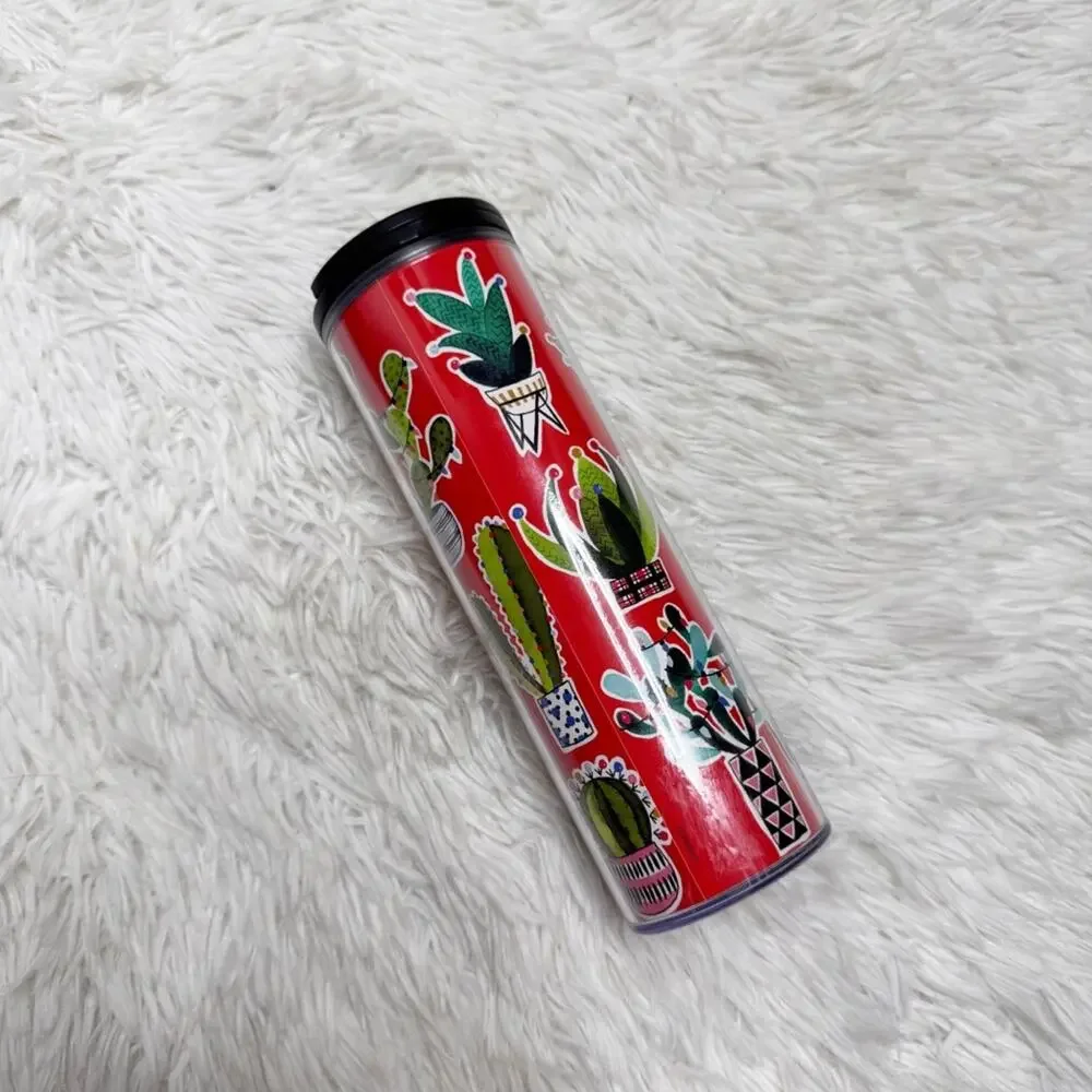 STARBUCKS / 2017 red Christmas cactus 16oz drink tumbler